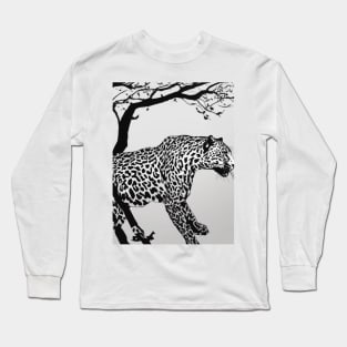 Leopard Shadow Silhouette Anime Style Collection No. 183 Long Sleeve T-Shirt